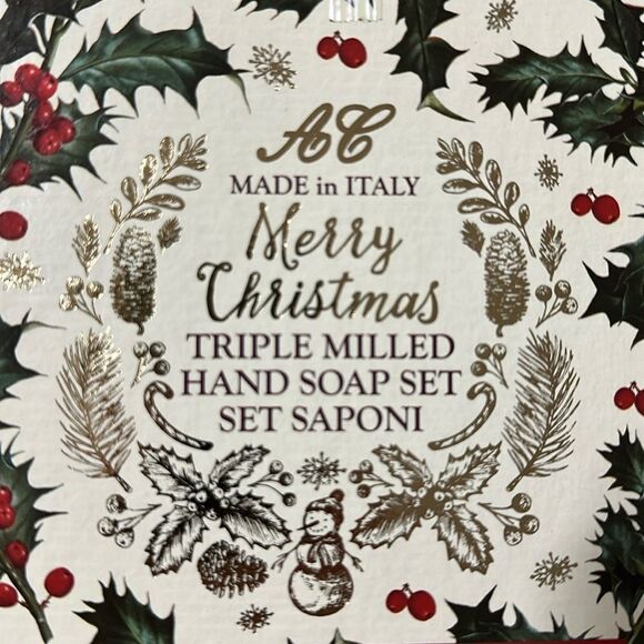 Saponerie Fissi Triple Milled Hand Soap Set of 8 Merry Christmas Red Berries - Picture 3 of 7